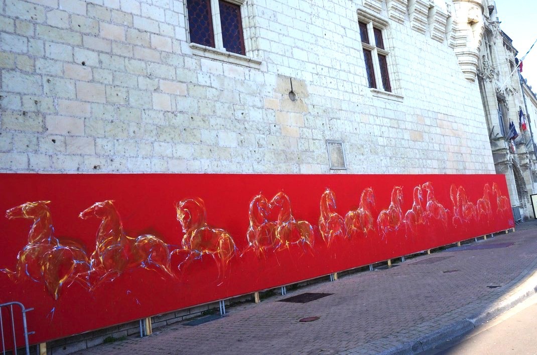 Réalisation d'un fresque de 50 m² à l'hôtel de ville Saumur