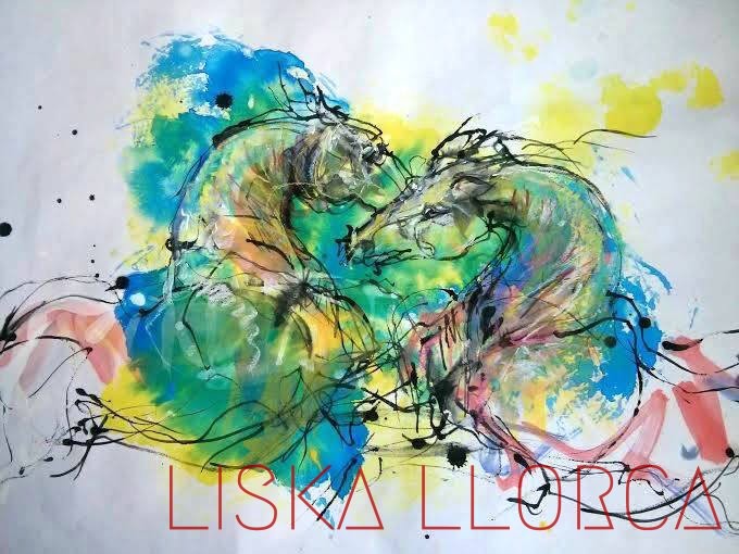 "Le choc" - encres sur papier aquarelle - 50 x 35